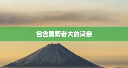 包含黑帮老大的词条