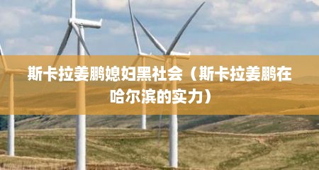 斯卡拉姜鹏媳妇黑社会（斯卡拉姜鹏在哈尔滨的实力）