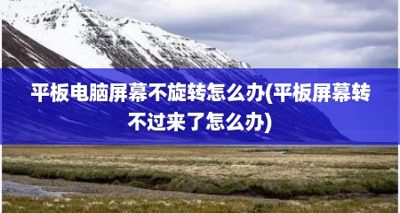 平板电脑屏幕不旋转怎么办(平板屏幕转不过来了怎么办)