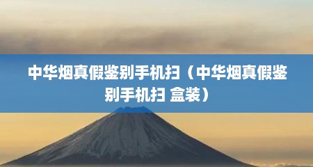 中华烟真假鉴别手机扫（中华烟真假鉴别手机扫 盒装）