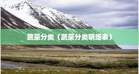 蔬菜分类（蔬菜分类明细表）