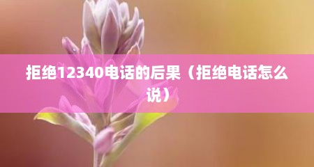 拒绝12340电话的后果（拒绝电话怎么说）