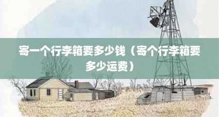 寄一个行李箱要多少钱（寄个行李箱要多少运费）