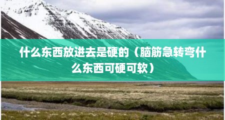 什么东西放进去是硬的（脑筋急转弯什么东西可硬可软）