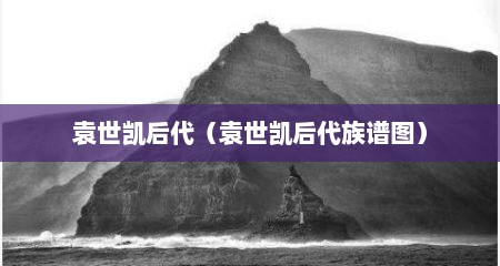 袁世凯后代（袁世凯后代族谱图）