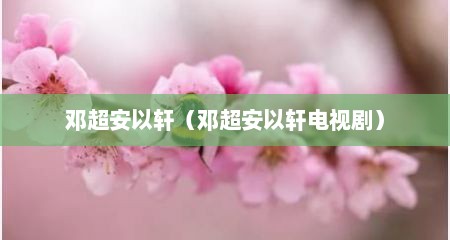 邓超安以轩（邓超安以轩电视剧）