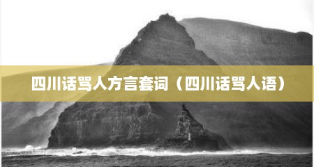四川话骂人方言套词（四川话骂人语）