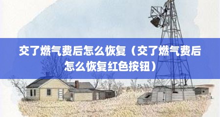 交了燃气费后怎么恢复（交了燃气费后怎么恢复红色按钮）