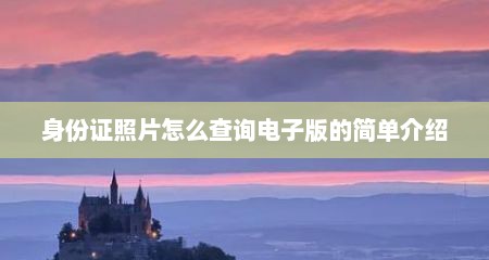 身份证照片怎么查询电子版的简单介绍