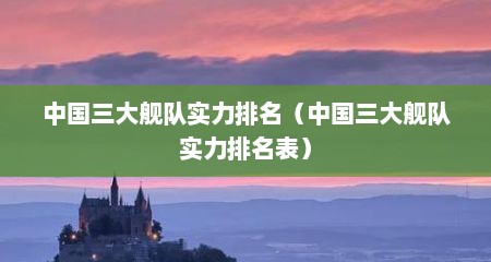 中国三大舰队实力排名（中国三大舰队实力排名表）