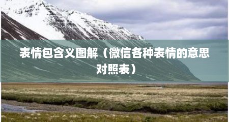 表情包含义图解（微信各种表情的意思 对照表）