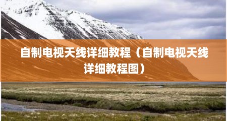 自制电视天线详细教程（自制电视天线详细教程图）