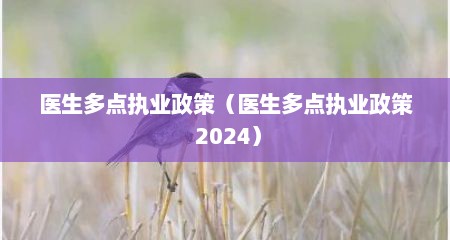 医生多点执业政策（医生多点执业政策 2024）
