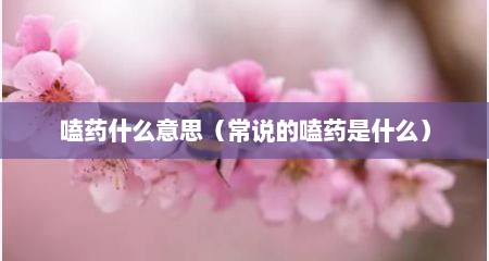 嗑药什么意思（常说的嗑药是什么）