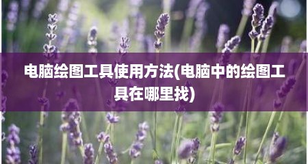 电脑绘图工具使用方法(电脑中的绘图工具在哪里找)