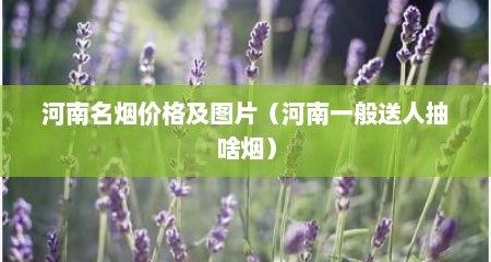 河南名烟价格及图片（河南一般送人抽啥烟）