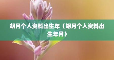 胡月个人资料出生年（胡月个人资料出生年月）