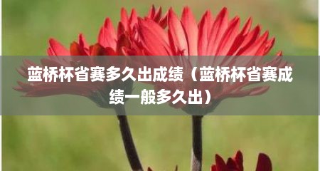 蓝桥杯省赛多久出成绩（蓝桥杯省赛成绩一般多久出）