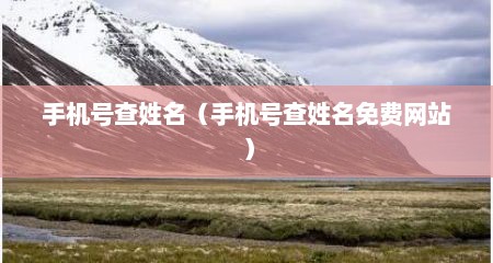 手机号查姓名（手机号查姓名免费网站）