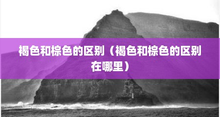 褐色和棕色的区别（褐色和棕色的区别在哪里）