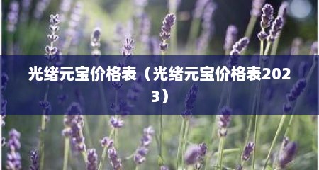 光绪元宝价格表（光绪元宝价格表2023）