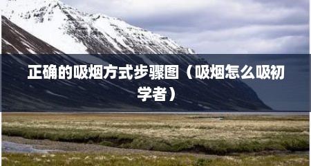正确的吸烟方式步骤图（吸烟怎么吸初学者）