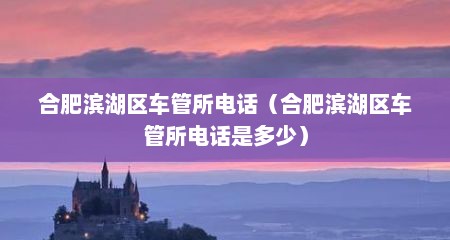 合肥滨湖区车管所电话（合肥滨湖区车管所电话是多少）