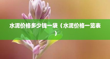 水泥价格多少钱一袋（水泥价格一览表）