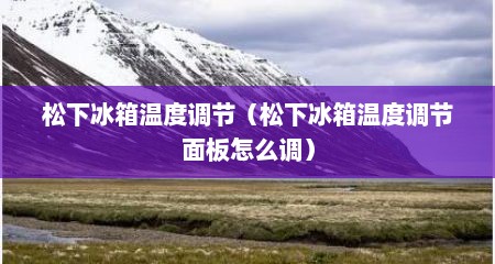 松下冰箱温度调节（松下冰箱温度调节面板怎么调）