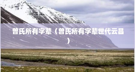 曾氏所有字辈（曾氏所有字辈世代云昌）