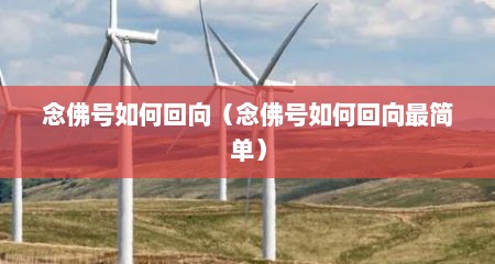 念佛号如何回向（念佛号如何回向最简单）