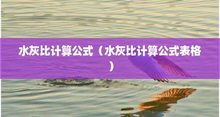 水灰比计算公式（水灰比计算公式表格）
