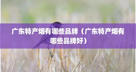 广东特产烟有哪些品牌（广东特产烟有哪些品牌好）