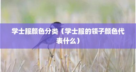 学士服颜色分类（学士服的领子颜色代表什么）
