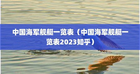 中国海军舰艇一览表（中国海军舰艇一览表2023知乎）