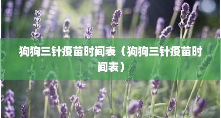 狗狗三针疫苗时间表（狗狗三针疫苗时间表）