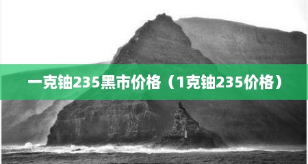 一克铀235黑市价格（1克铀235价格）