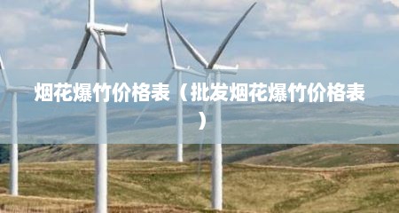 烟花爆竹价格表（批发烟花爆竹价格表）