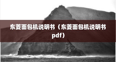 东菱面包机说明书（东菱面包机说明书pdf）