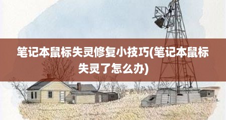 笔记本鼠标失灵修复小技巧(笔记本鼠标失灵了怎么办)