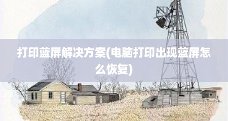 打印蓝屏解决方案(电脑打印出现蓝屏怎么恢复)