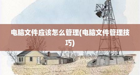 电脑文件应该怎么管理(电脑文件管理技巧)
