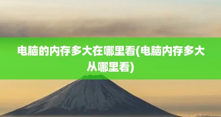 电脑的内存多大在哪里看(电脑内存多大从哪里看)