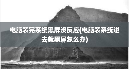 电脑装完系统黑屏没反应(电脑装系统进去就黑屏怎么办)