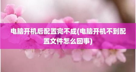 电脑开机后配置完不成(电脑开机不到配置文件怎么回事)