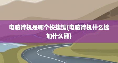 电脑待机是哪个快捷键(电脑待机什么键加什么键)