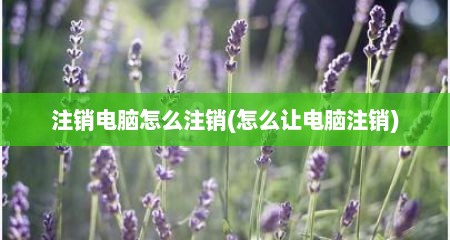注销电脑怎么注销(怎么让电脑注销)