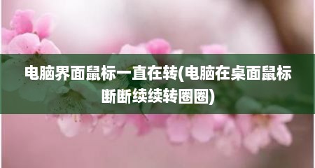 电脑界面鼠标一直在转(电脑在桌面鼠标断断续续转圈圈)