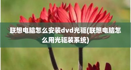 联想电脑怎么安装dvd光驱(联想电脑怎么用光驱装系统)