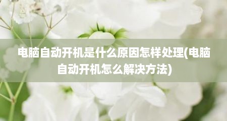 电脑自动开机是什么原因怎样处理(电脑自动开机怎么解决方法)
